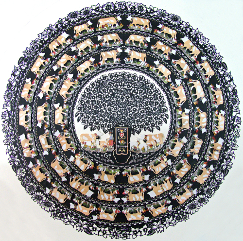Scherenschnitt Simmentaler Mandala von Hans-Jürgen Glatz (verkäuflich) Scherenschnitt Simmentaler Mandala von Hans-Jürgen Glatz